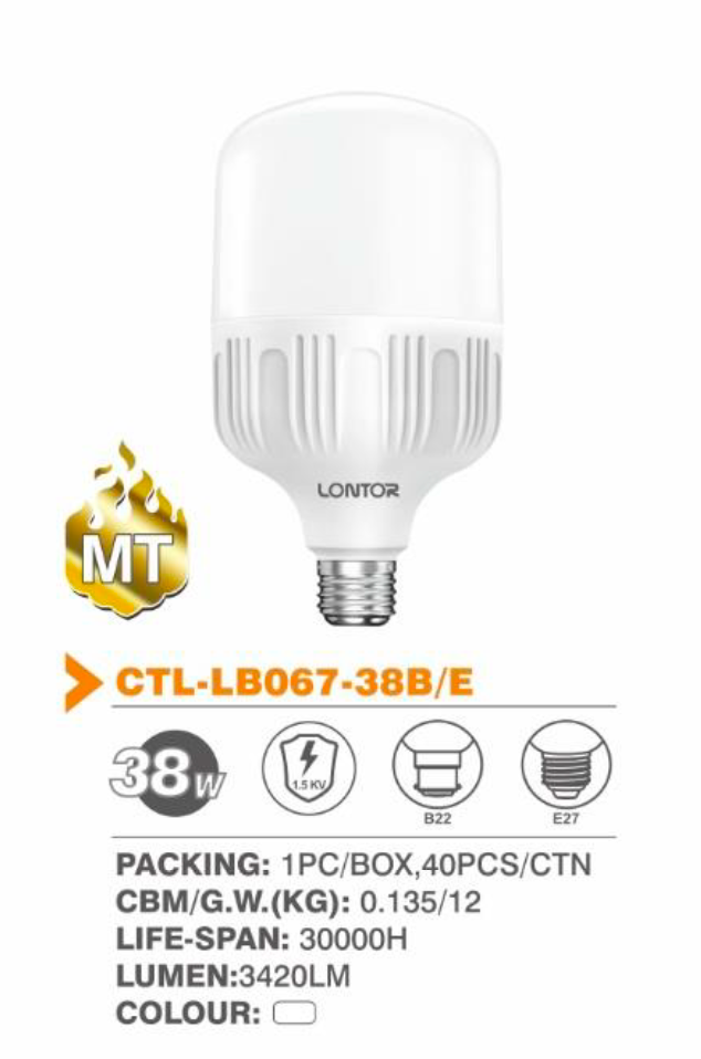 38W Longlife LED Lightbulb - Lontor
