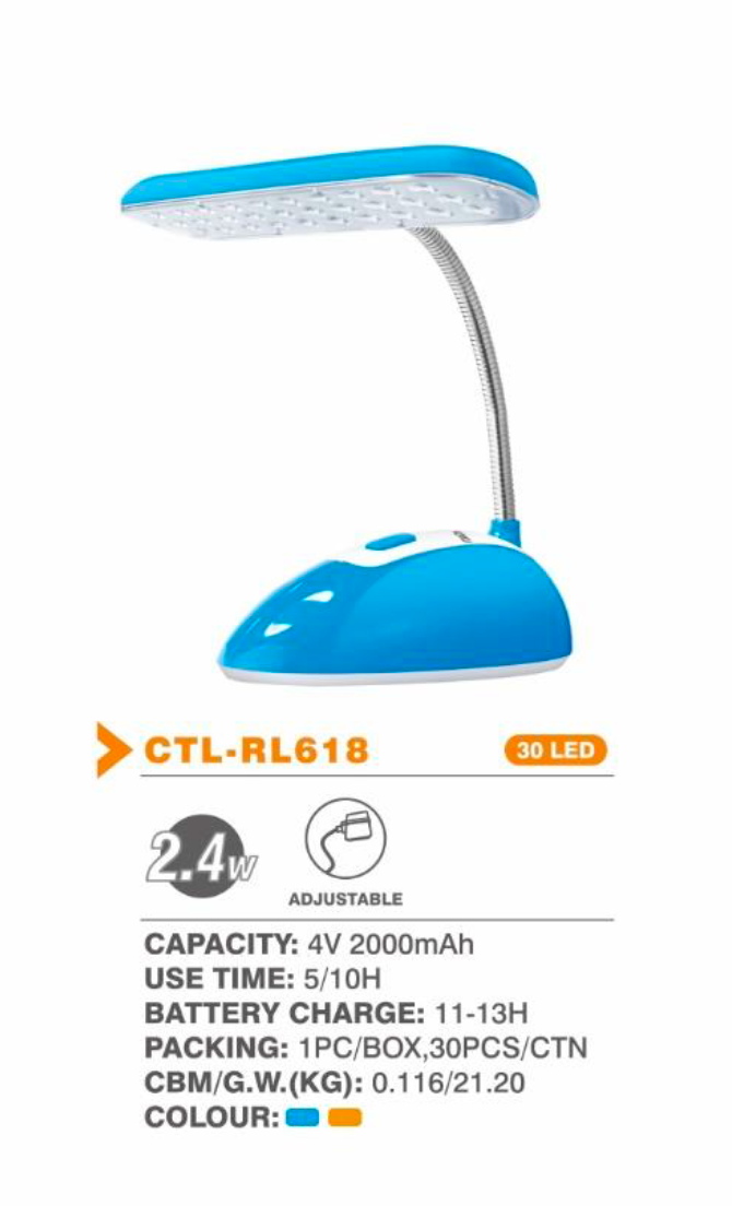 2.4W Rechargeable LED Adjustable Desk Light - Lontor