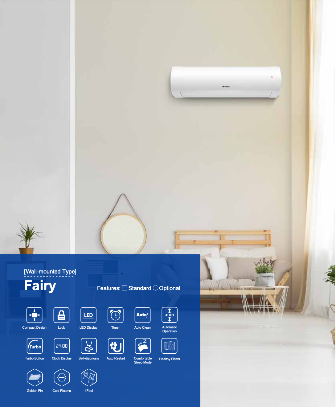 1.5HP FAIRY INVERTER(WIFI) (INDOOR & OUTDOOR) - Gree Wall Mounted