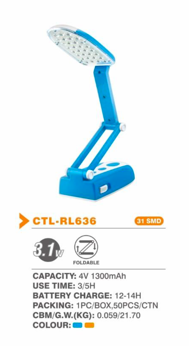 3.1W Rechargeable LED Foldable Desk Light - Lontor